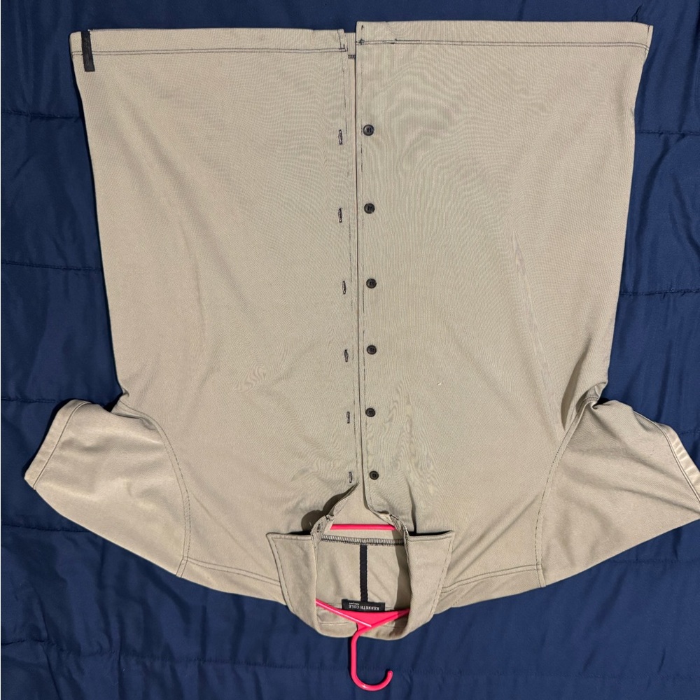 Men's Beige Button-Up Shirt